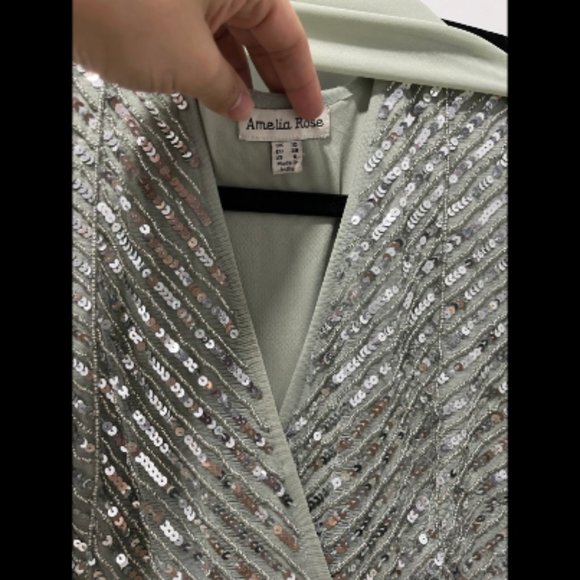 Frock and Frill Amelia Rose - Priscilla, Sage Silver Gown WITH CAPE ($300 value) - Picture 5 of 15